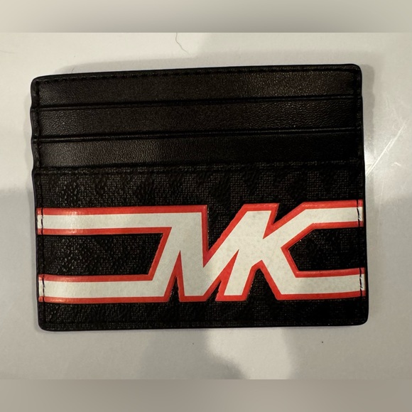 Michael Kors Black Card Holder with Red and White Logo Cardholder - Picture 1 of 3